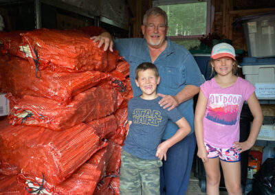 Mike Crosby with Addy and Finn and Kindling